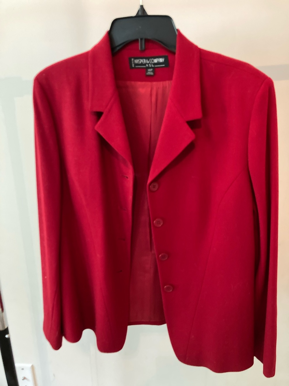 Kasper Bold Red Wool Tailored Women's Blazer